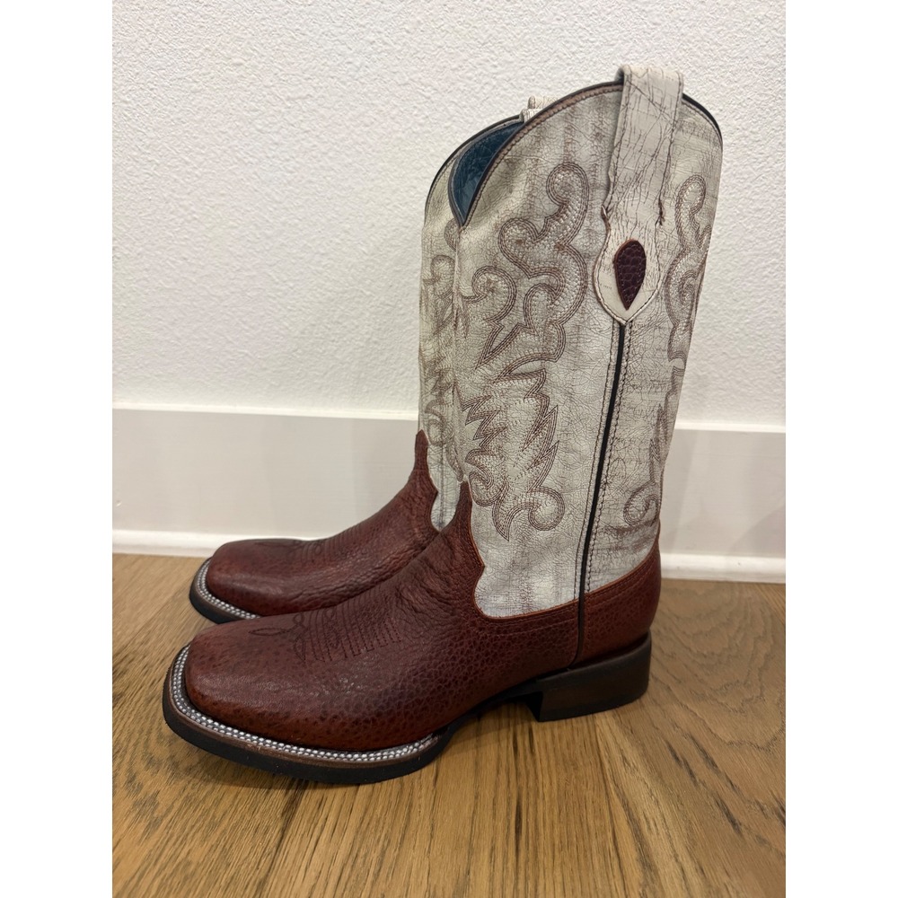 Ferrini Men's Toro Rugged Western Boots Brown Bone Square Toe 1299336105D 10.5D